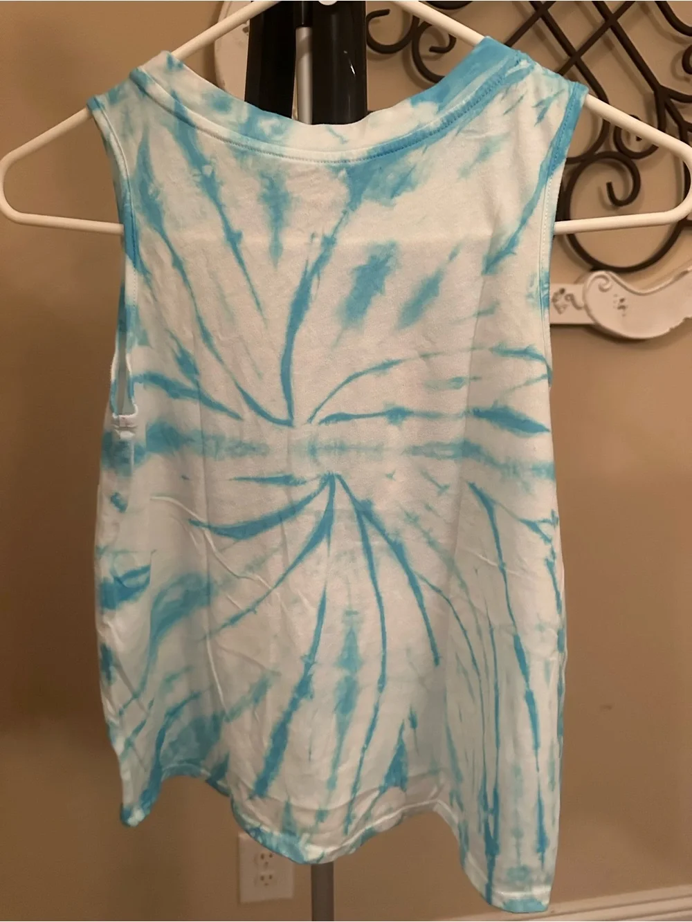 Justice Blue & White Tie-Dye Gymnast Tank